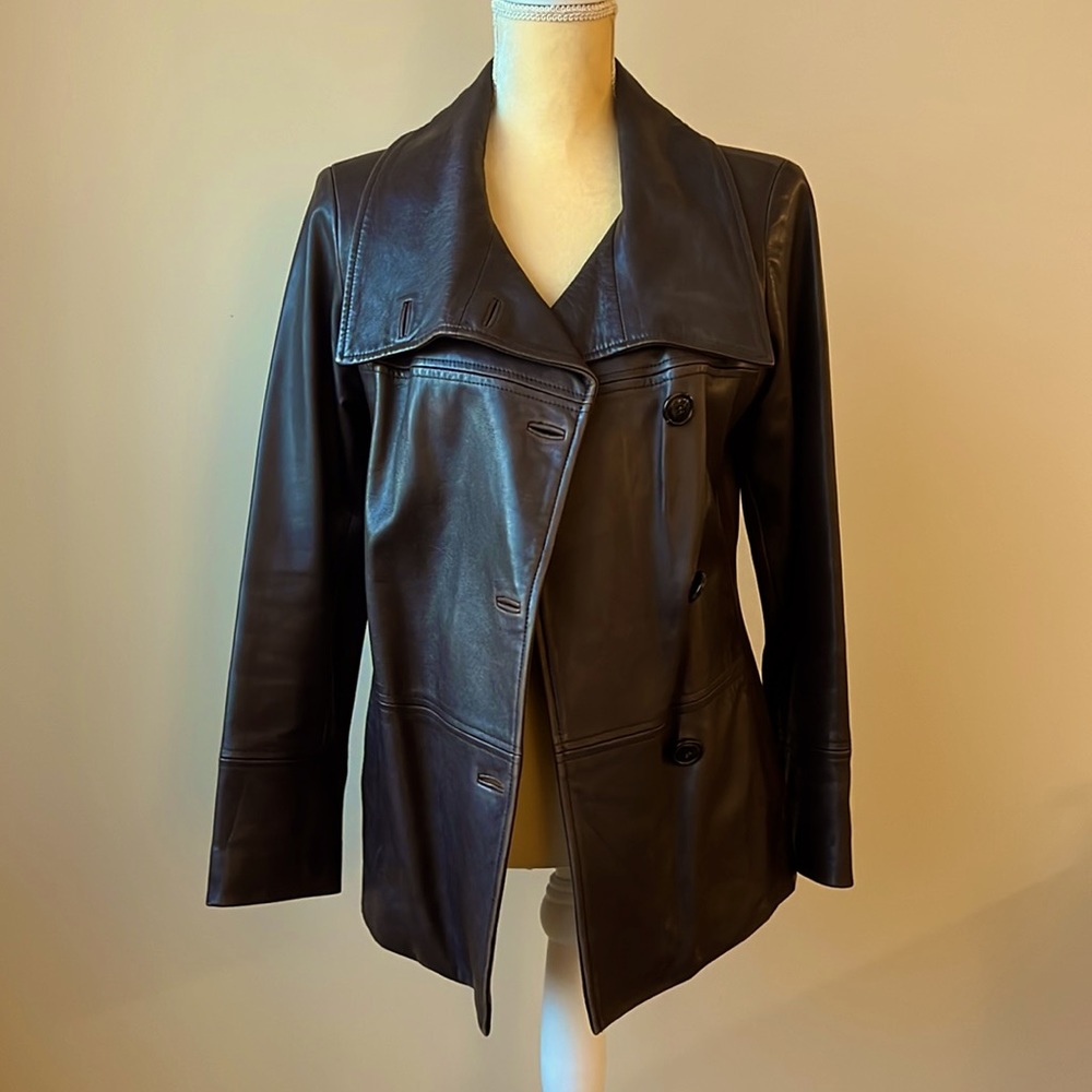 COLE HAAN | Genuine Lamb Leather Jacket | Double breast | Distressed | SZ: XS